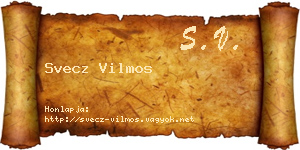 Svecz Vilmos névjegykártya